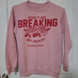 Elton John Pink "Don't Go Breaking My Heart" Graphic Sweatshirt